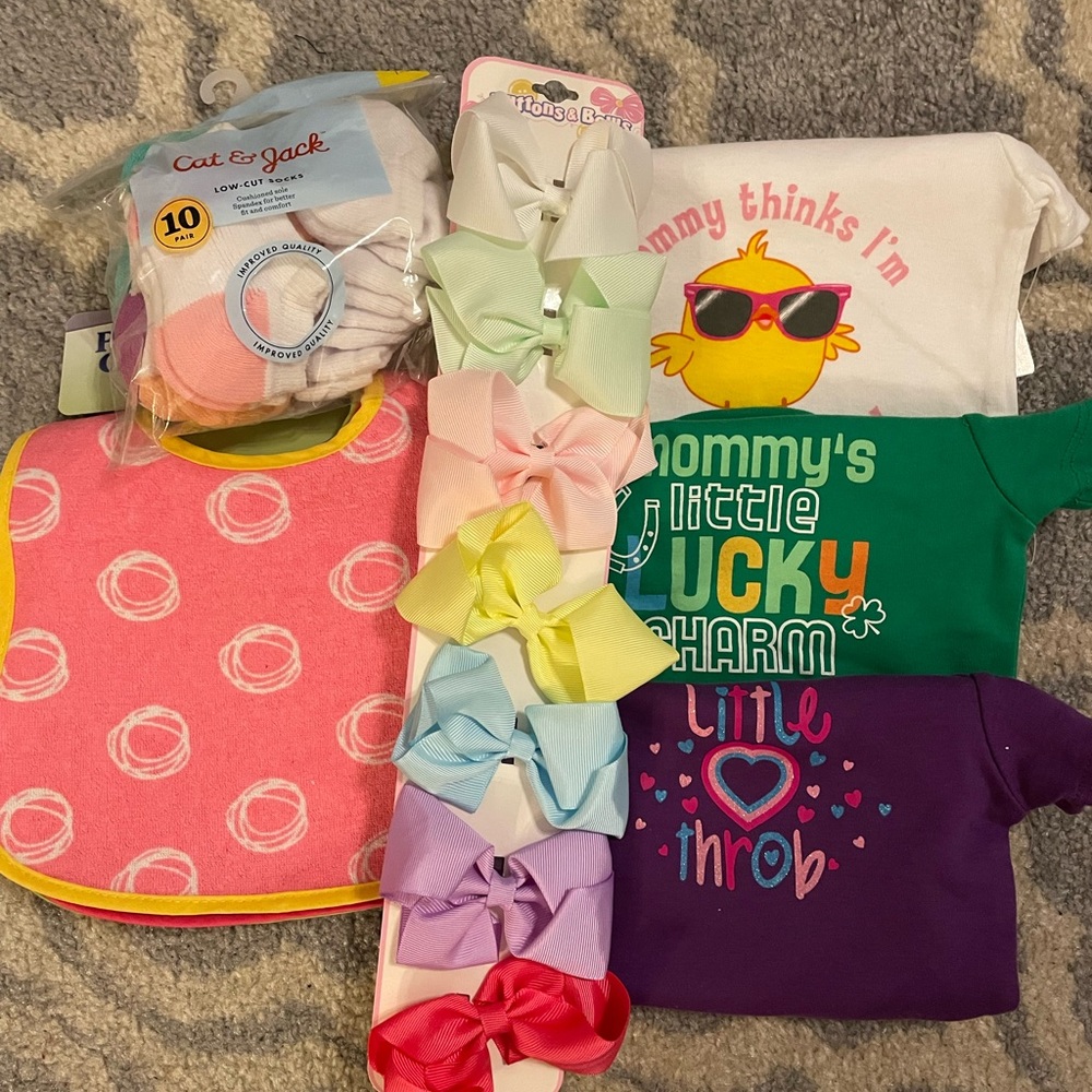 Infant girls Glam bodysuit bundle